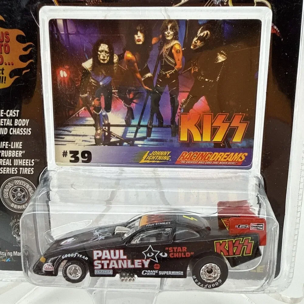 Vintage Johnny Lightning Paul Stanley Race Car w/card #39 NOS